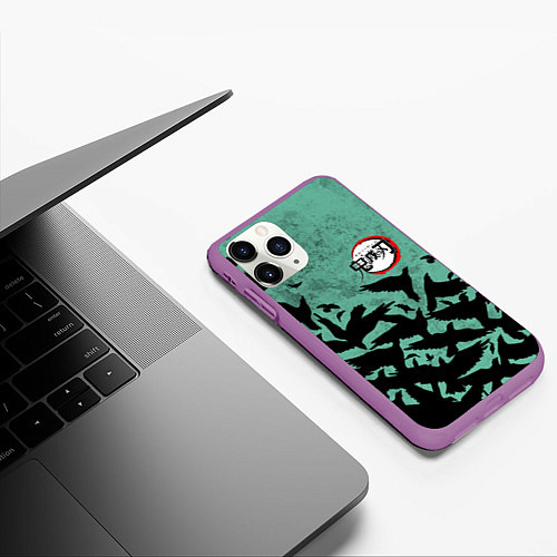 Чехол iPhone 11 Pro матовый DEMON SLAYER KIMETSU NO YAIBA / 3D-Фиолетовый – фото 3