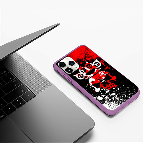 Чехол iPhone 11 Pro матовый Five Finger Death Punch 8 / 3D-Фиолетовый – фото 3