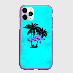 Чехол iPhone 11 Pro матовый GTA Vice City гавайка, цвет: 3D-фиолетовый