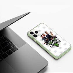 Чехол iPhone 11 Pro матовый Grand Theft Auto FIVE, цвет: 3D-салатовый — фото 2