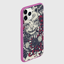 Чехол iPhone 11 Pro матовый Маска Кицунэ Маска лисы, цвет: 3D-фиолетовый — фото 2