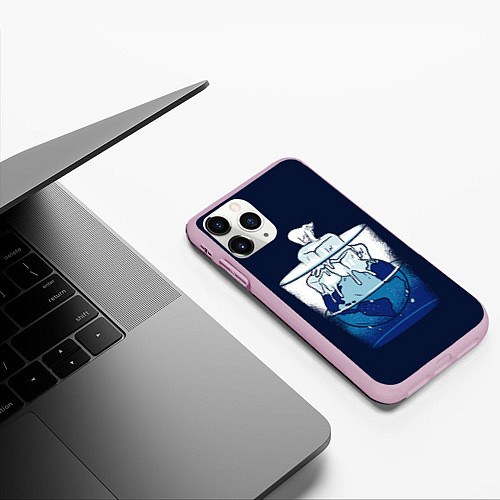 Чехол iPhone 11 Pro матовый Polar Ice Bear / 3D-Розовый – фото 3