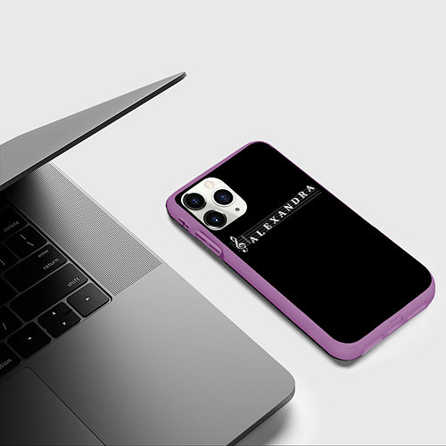 Чехол iPhone 11 Pro матовый Alexandra / 3D-Фиолетовый – фото 3