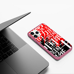Чехол iPhone 11 Pro матовый КИТАЙСКИЕ ИЕРОГЛИФЫ, цвет: 3D-малиновый — фото 2