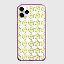 Чехол iPhone 11 Pro матовый Счастливые лягушки, цвет: 3D-фиолетовый