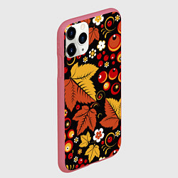 Чехол iPhone 11 Pro матовый ХОХЛОМА, цвет: 3D-малиновый — фото 2