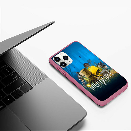 Чехол iPhone 11 Pro матовый LITTLE NIGHTMARES 2 / 3D-Малиновый – фото 3