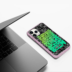 Чехол iPhone 11 Pro матовый МАЙНКРАФТ MINECRAFT, цвет: 3D-розовый — фото 2