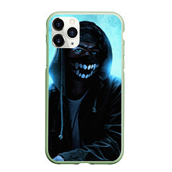 Чехол iPhone 11 Pro матовый Парень в маске, цвет: 3D-салатовый