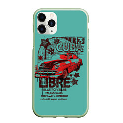 Чехол iPhone 11 Pro матовый CUBA CAR, цвет: 3D-салатовый