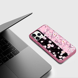 Чехол iPhone 11 Pro матовый САКУРА SAKURA ВИШНЯ, цвет: 3D-малиновый — фото 2
