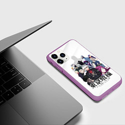 Чехол iPhone 11 Pro матовый Токийский гуль персонажи, цвет: 3D-фиолетовый — фото 2