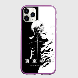 Чехол iPhone 11 Pro матовый Токийский гуль черно белый Кен, цвет: 3D-фиолетовый