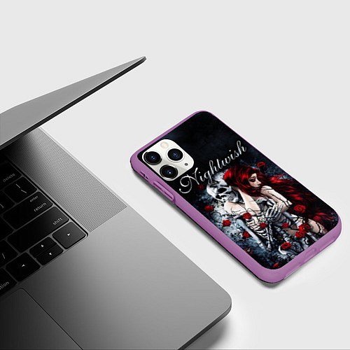 Чехол iPhone 11 Pro матовый NIGHTWISH / 3D-Фиолетовый – фото 3