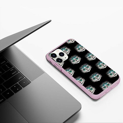 Чехол iPhone 11 Pro матовый Чеширские котики / 3D-Розовый – фото 3