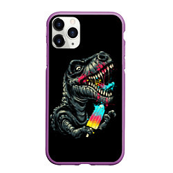 Чехол iPhone 11 Pro матовый T-REX ЕСТ МОРОЖЕНОЕ, цвет: 3D-фиолетовый