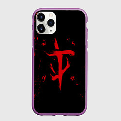 Чехол iPhone 11 Pro матовый DOOM SLAYER, цвет: 3D-фиолетовый