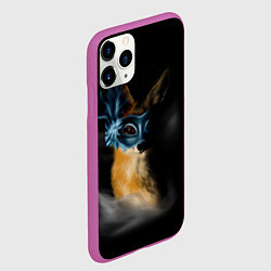 Чехол iPhone 11 Pro матовый Лиса в маске, цвет: 3D-фиолетовый — фото 2