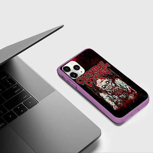 Чехол iPhone 11 Pro матовый Cannibal Corpse / 3D-Фиолетовый – фото 3