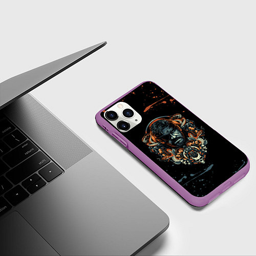Чехол iPhone 11 Pro матовый METAL GEAR SOLID SNAKE / 3D-Фиолетовый – фото 3