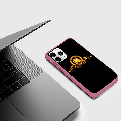Чехол iPhone 11 Pro матовый DOGE COIN ДОГИ МЕМ / 3D-Малиновый – фото 3