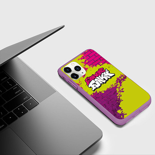 Чехол iPhone 11 Pro матовый Friday Night Funkin Кислотный / 3D-Фиолетовый – фото 3