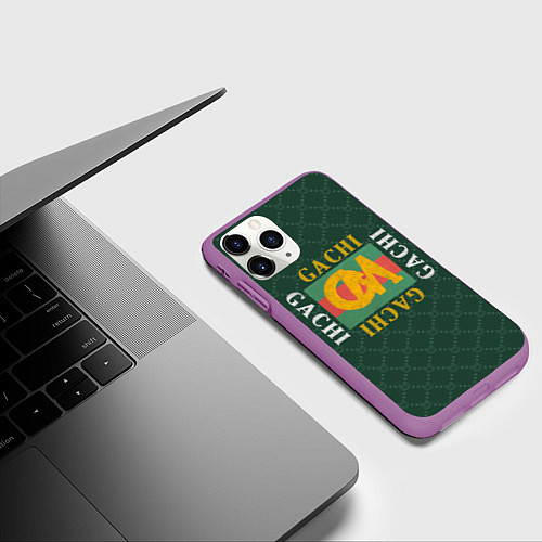 Чехол iPhone 11 Pro матовый GACHI GUCCI / 3D-Фиолетовый – фото 3