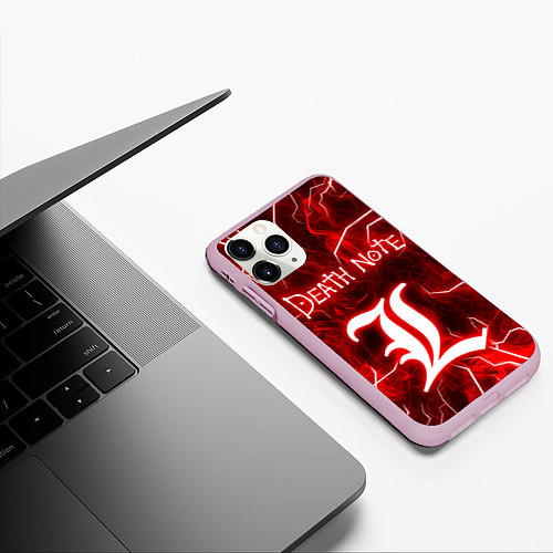 Чехол iPhone 11 Pro матовый ТЕТРАДЬ СМЕРТИ / 3D-Розовый – фото 3