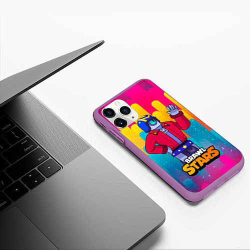 Чехол iPhone 11 Pro матовый STU СТУ Brawl Stars / 3D-Фиолетовый – фото 3