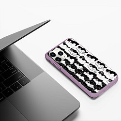 Чехол iPhone 11 Pro матовый MONOKUMA МОНОКУМА ПАТТЕРН, цвет: 3D-сиреневый — фото 2