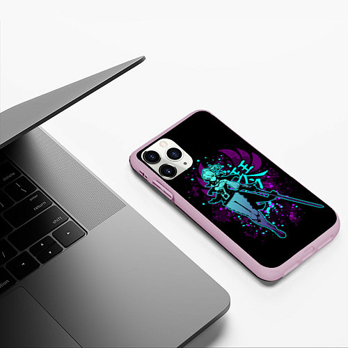 Чехол iPhone 11 Pro матовый GENSHIN IMPACT, ДЖИНН / 3D-Розовый – фото 3