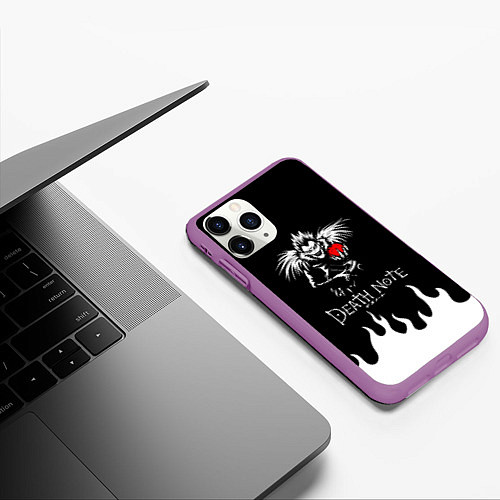 Чехол iPhone 11 Pro матовый DEATH NOTE ТЕТРАДЬ СМЕРТИ / 3D-Фиолетовый – фото 3