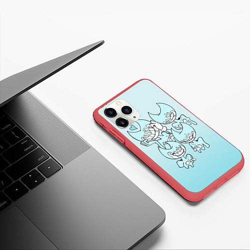 Чехол iPhone 11 Pro матовый Bendy And The Ink Machine / 3D-Красный – фото 3