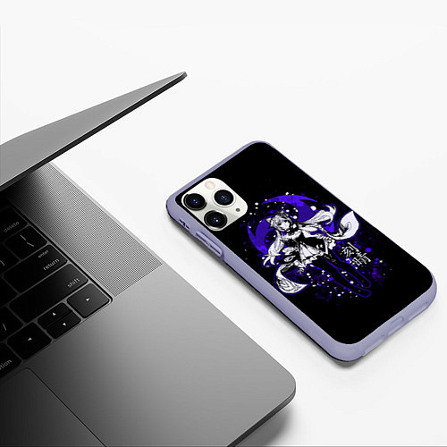 Чехол iPhone 11 Pro матовый GENSHIN IMPACT, КЭ ЦИН / 3D-Светло-сиреневый – фото 3