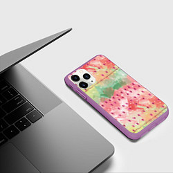 Чехол iPhone 11 Pro матовый Бархатный арбуз, цвет: 3D-фиолетовый — фото 2