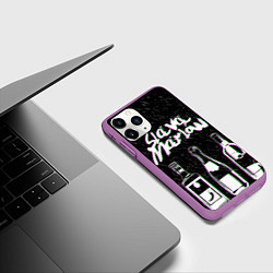 Чехол iPhone 11 Pro матовый SLAVA MARLOW 1, цвет: 3D-фиолетовый — фото 2