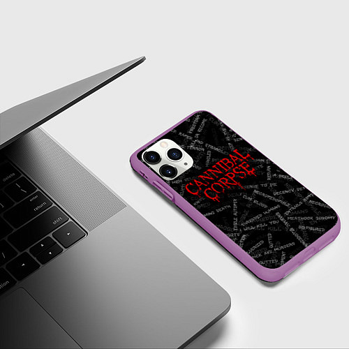 Чехол iPhone 11 Pro матовый Cannibal Corpse Songs Z / 3D-Фиолетовый – фото 3
