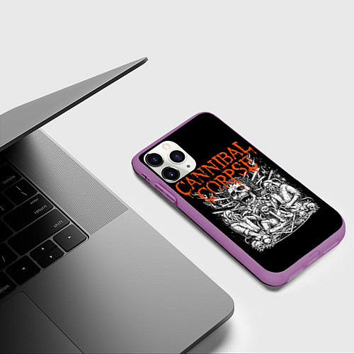Чехол iPhone 11 Pro матовый Cannibal Corpse / 3D-Фиолетовый – фото 3