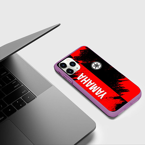 Чехол iPhone 11 Pro матовый YAMAHA ЯМАХА / 3D-Фиолетовый – фото 3