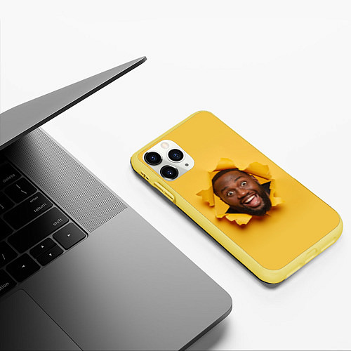 Чехол iPhone 11 Pro матовый Hi / 3D-Желтый – фото 3