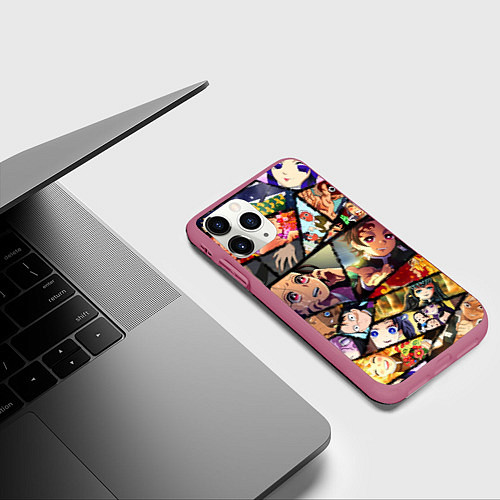 Чехол iPhone 11 Pro матовый КЛИНОК РАССЕКАЮЩИЙ ДЕМОНОВ / 3D-Малиновый – фото 3