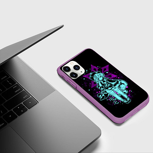 Чехол iPhone 11 Pro матовый GENSHIN IMPACT, ЦИ ЦИ / 3D-Фиолетовый – фото 3