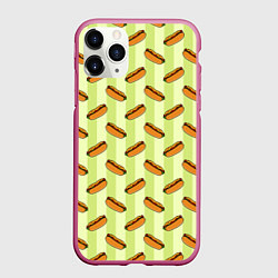 Чехол iPhone 11 Pro матовый Хотдог, цвет: 3D-малиновый