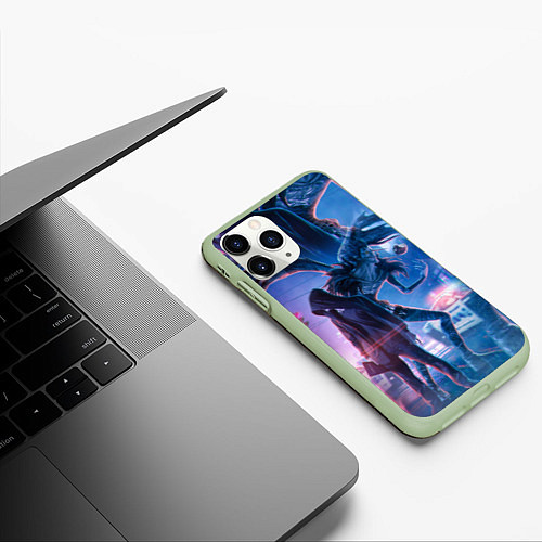 Чехол iPhone 11 Pro матовый DEATH NOTE ТЕТРАДЬ СМЕРТИ / 3D-Салатовый – фото 3