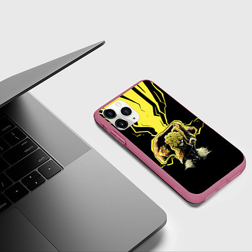 Чехол iPhone 11 Pro матовый ЗЕНИЦУ ZENITSU KNY / 3D-Малиновый – фото 3