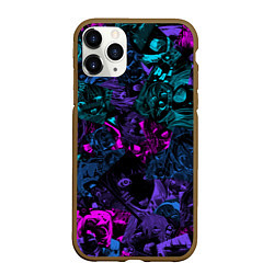 Чехол iPhone 11 Pro матовый Neon Ahegao, цвет: 3D-коричневый
