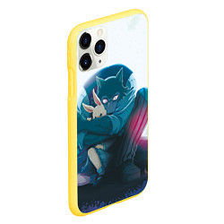 Чехол iPhone 11 Pro матовый Легоси Хару крупный принт, цвет: 3D-желтый — фото 2