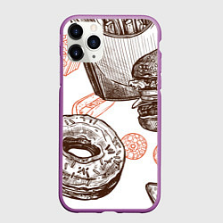 Чехол iPhone 11 Pro матовый Вкусности, цвет: 3D-фиолетовый