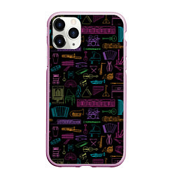Чехол iPhone 11 Pro матовый Музыкальные Инструменты, цвет: 3D-розовый