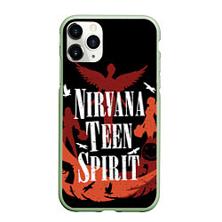 Чехол iPhone 11 Pro матовый NIRVANA TEEN SPIRIT, цвет: 3D-салатовый